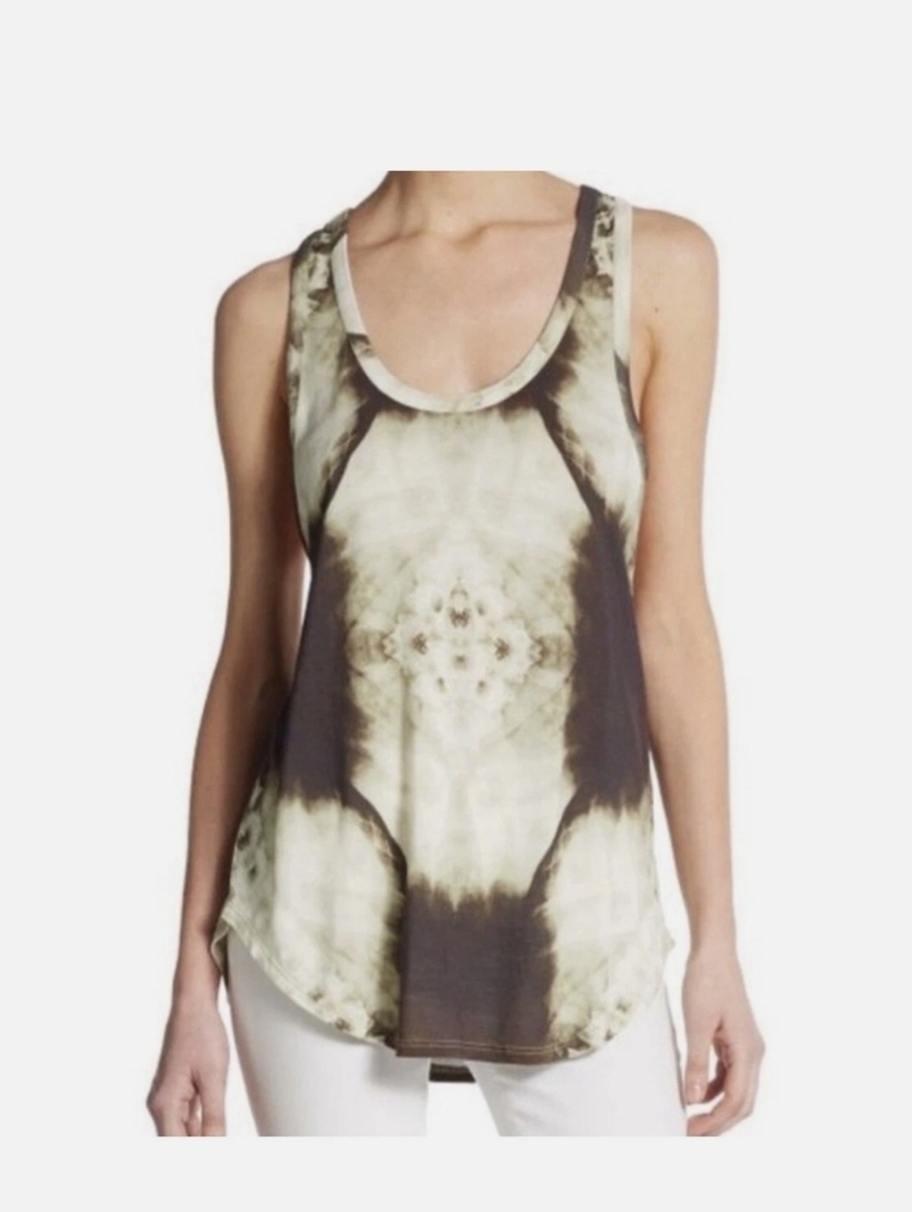 Haute Hippie Mirror Tie Dye Tank Top Women’s Small Brown Racerback Modal